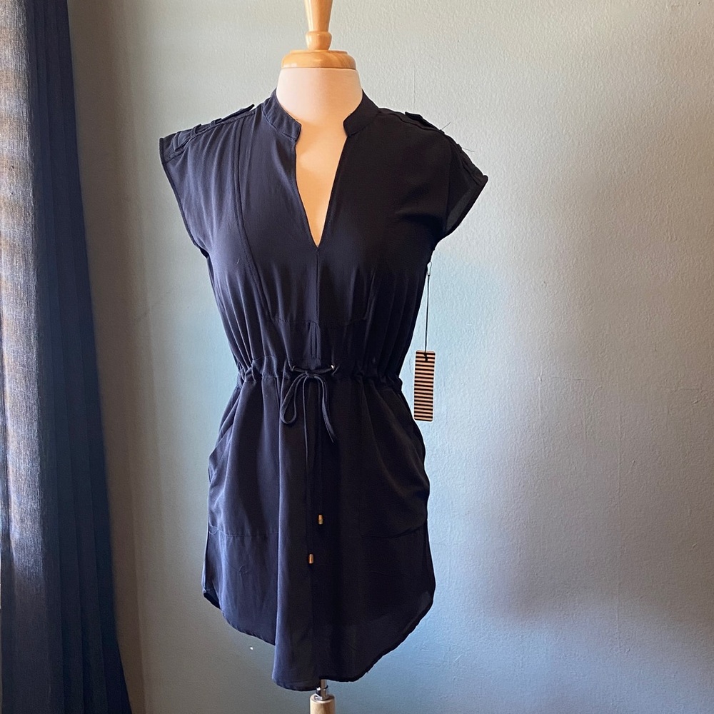 NWT Haute Monde Black Textured Tunic